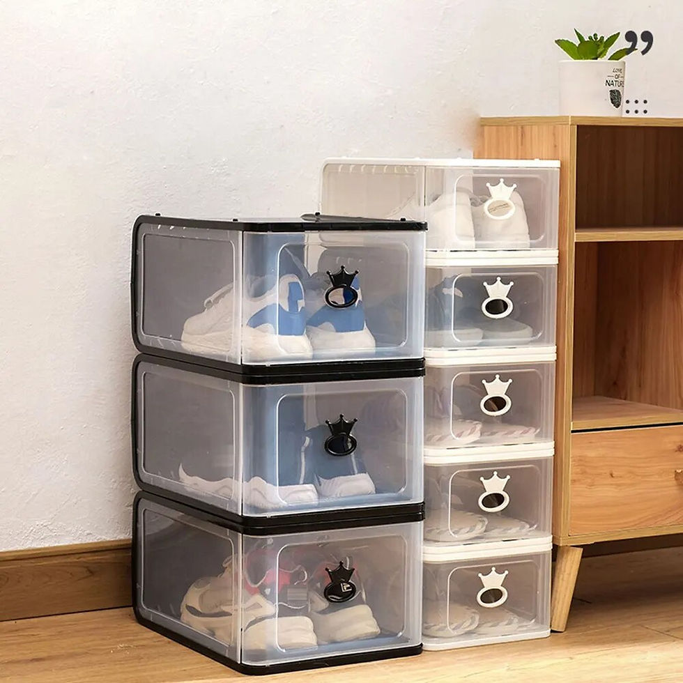Miniatiūra: 9 Pieces Stackable Side Drop Sneaker Display Case Storage Shoe Box Ventilation