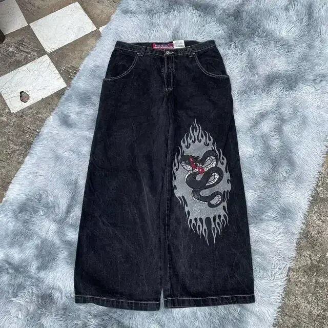 Thumbnail: Jnco Baggy Jeans Hip Hop Rock Embroidery Pattern Men Women 2023 New Fashion Str