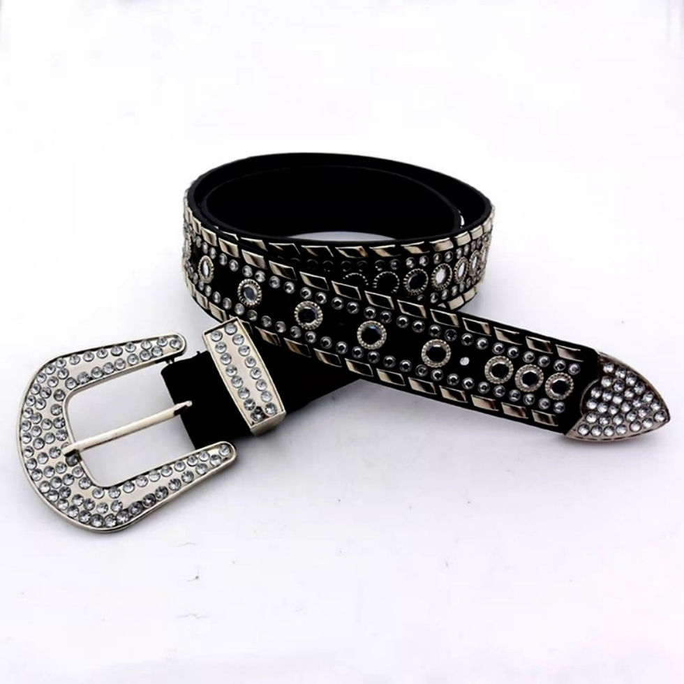 Thumbnail: Punk Style Slim Jeans With Metal Decoration
