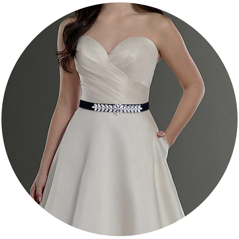 Thumbnail: Women's Rhinestone Inlaid Elastic Stretch Belt
