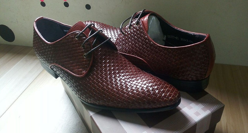 Thumbnail: Knitted Leather Mens Fashion Business Office Dress Shoes Italian Oxfords Derby 