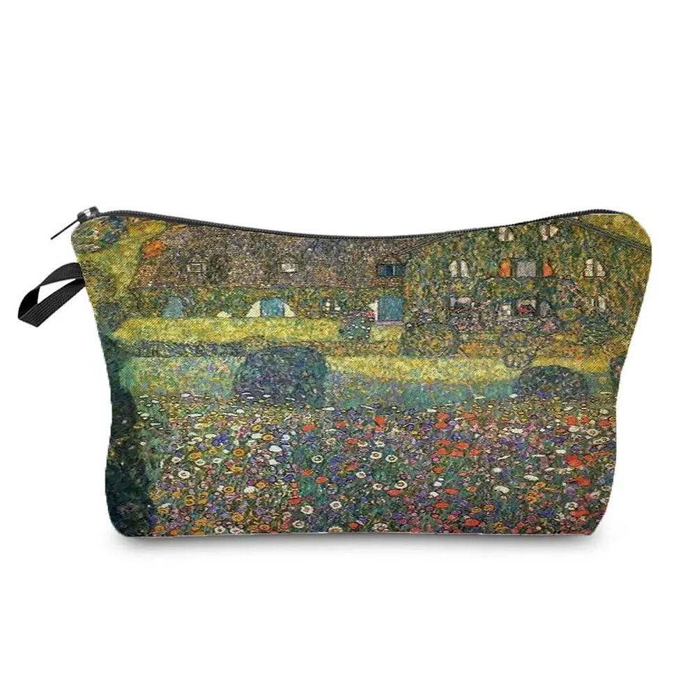 Thumbnail: Makeup Bag with Van Gogh Starry Night Sunflower Oil Painting Cute Organizer Bag