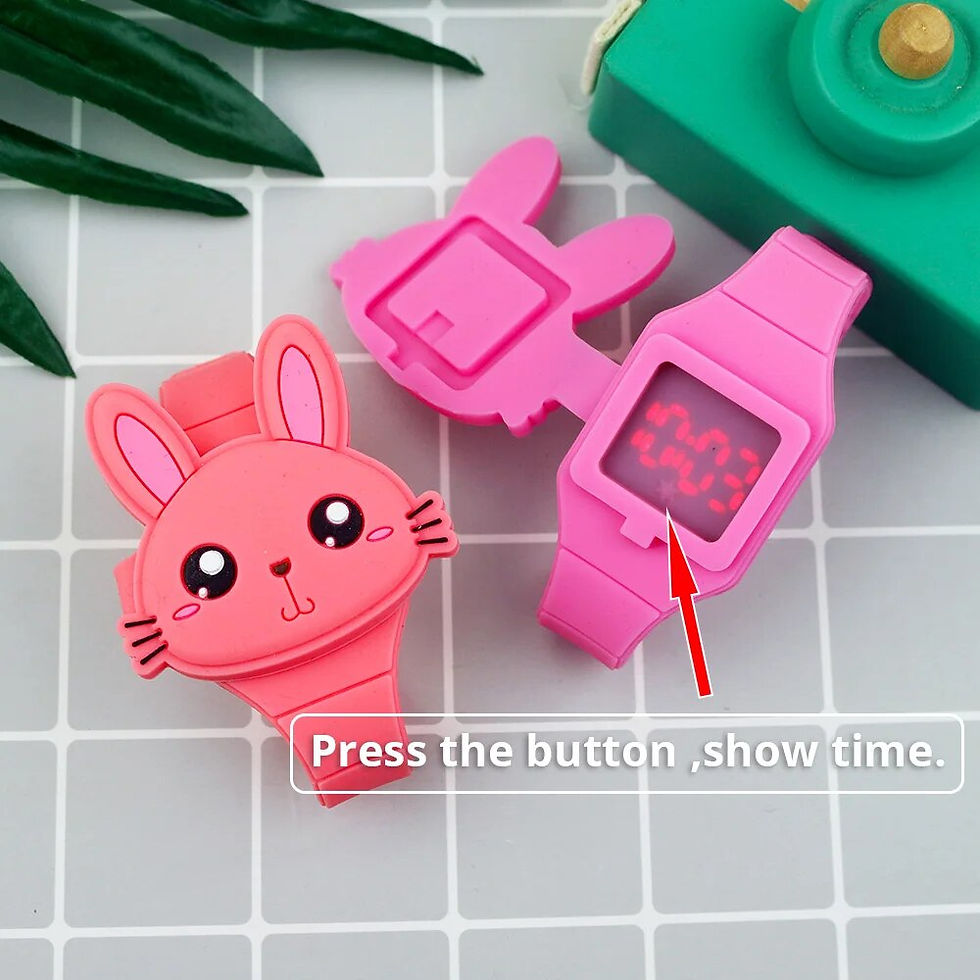 Imej kecil: LED Cartoon Rabbit Children Watches with Bratelet Lovely Rabbit Electronic Girl