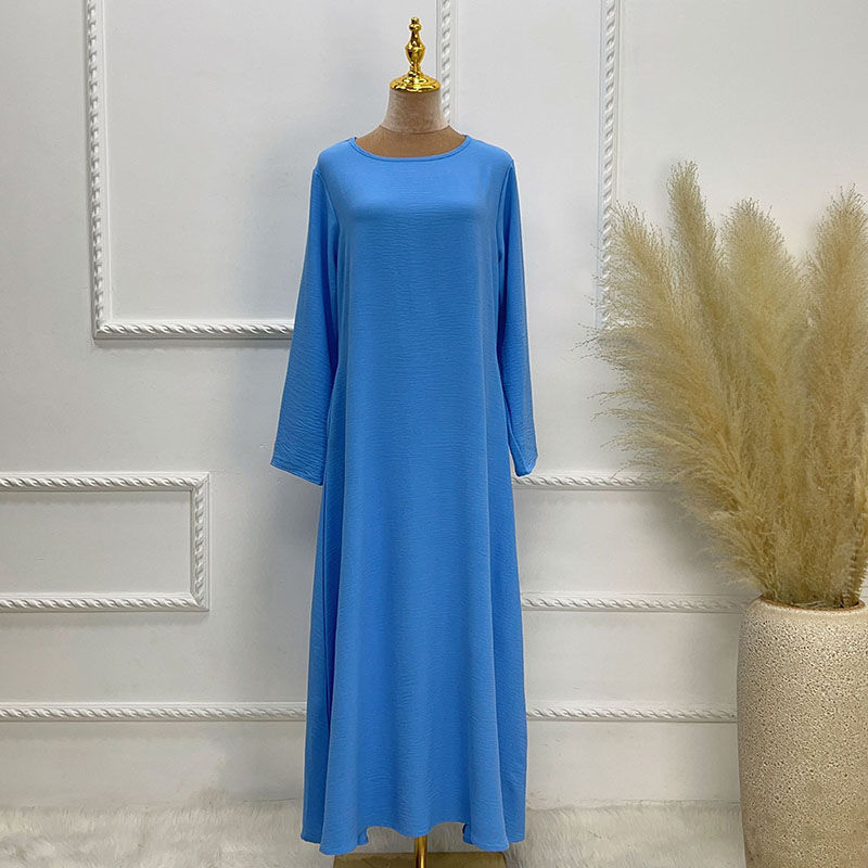 Hình thu nhỏ: New Abaya Under Dress Long Sleeve With Pockets High Quality Jazz Crepe EID Musl