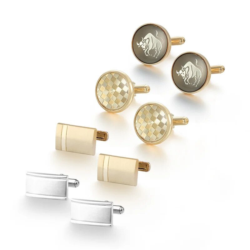 थंबनेल: 4 Pairs CuffLinks For Mens Wedding Souvenirs Guests Gift Man Shirt Cufflink Wit
