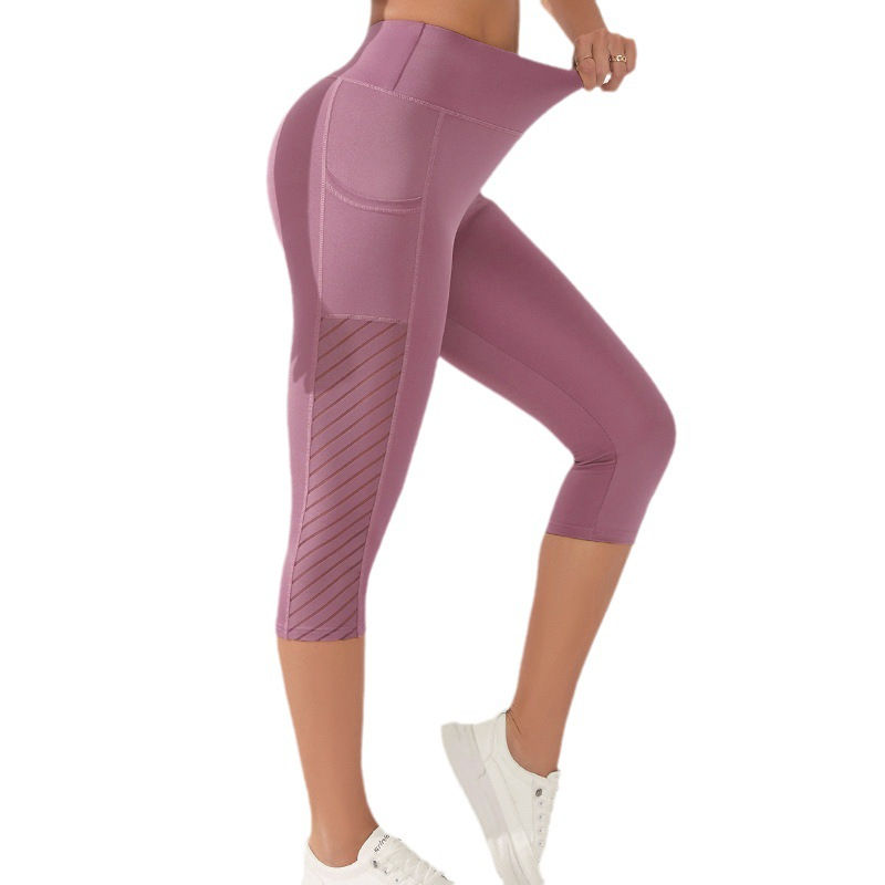 Thumbnail: European And American High Waist Belly Contracting Cropped Pants Slim Fit Slimm