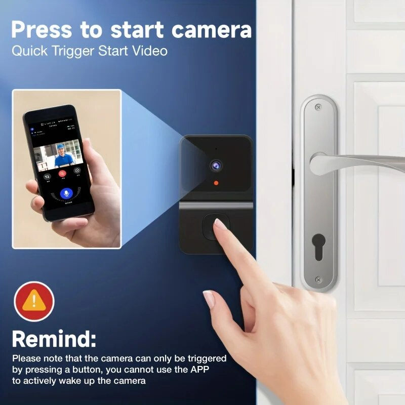 Thumbnail: Wireless Doorbell WiFi Outdoor HD Camera Security Door Bell Night Vision Video