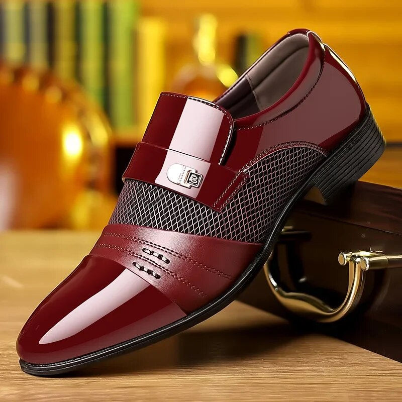 Thumbnail: Men Formal Leather Shoes Black Pointed Toe Men Loafers Party Office Business Ca