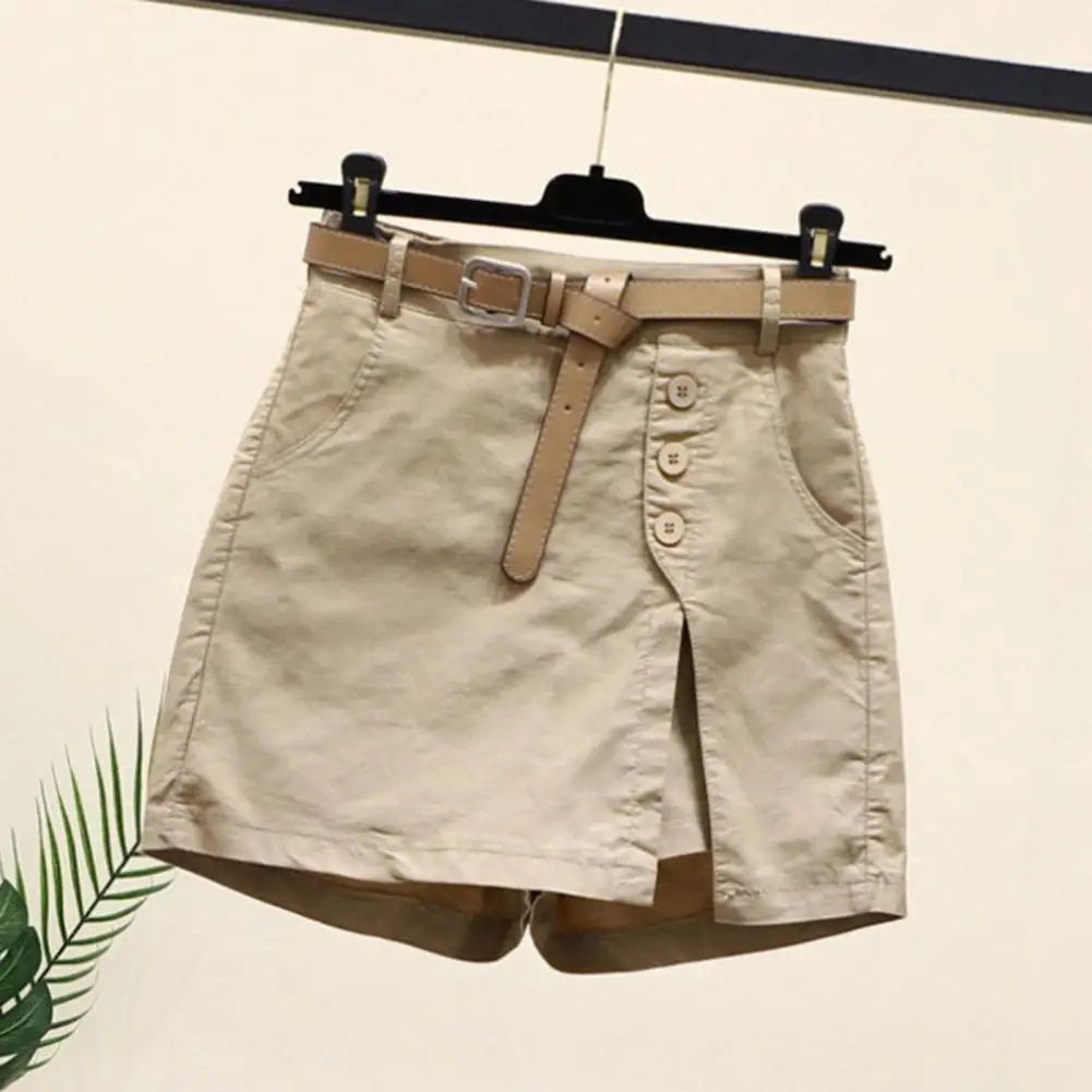 Summer Skirt Shorts High Waist Women's Skirt Shorts with Side Split Pockets Abo