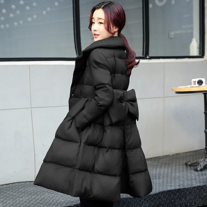ภาพขนาดย่อ: Fdfklak Female Coat Winter Women Mid-Length Korean Loose Thick Warm A-Line Wais