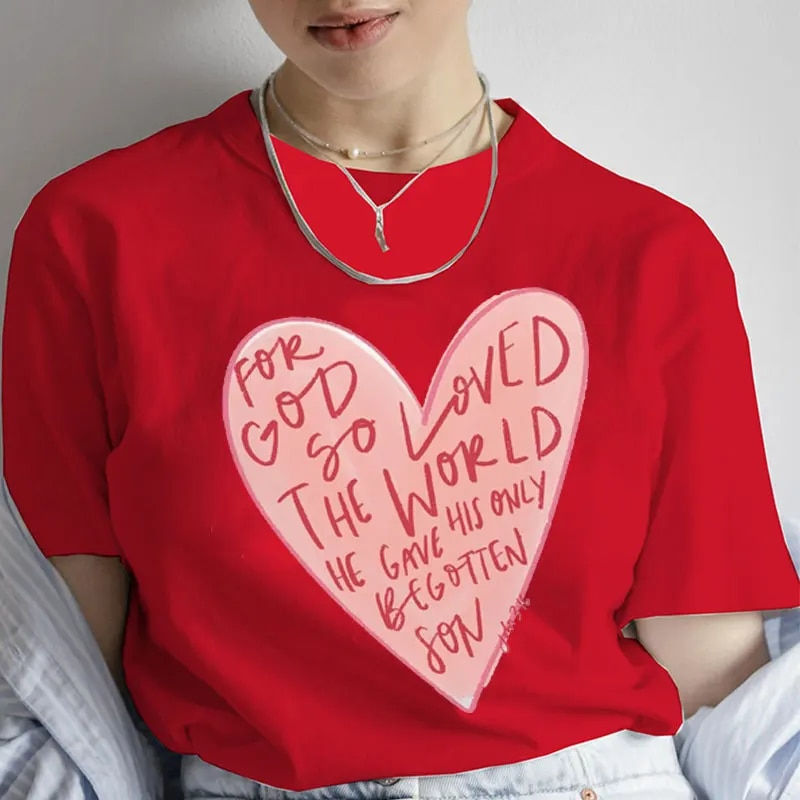 Thumbnail: Bible Verse Shirts for Women Clothing 2024 Christian for God So Loved The World