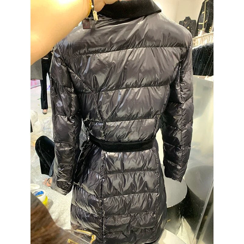 Thumbnail: HIGH STREET Newest Winter 2024 Designer Outerwear Women's Double Row Velvet Spl