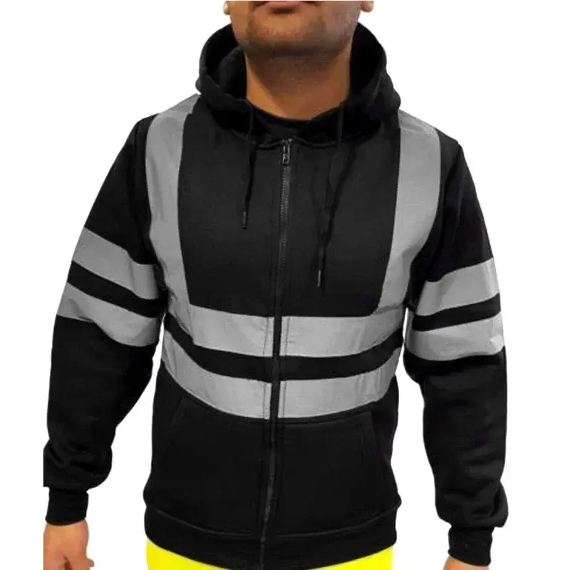 Miniatura: Safety Reflective Sweatshirt Men Winter Zipper Sweatshirts Hoodie Men Hoody Swe