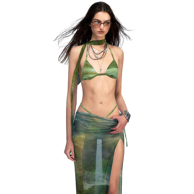 Thumbnail: Cross-border Women's Clothing Fashion Printed Skirt Casual Suit