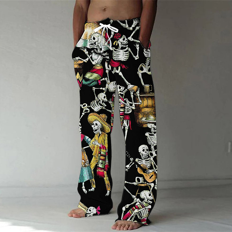 섬네일: Spring/Summer 2023 Fashion 3D Digital Printing Men's Bamboo Cotton Pants Street