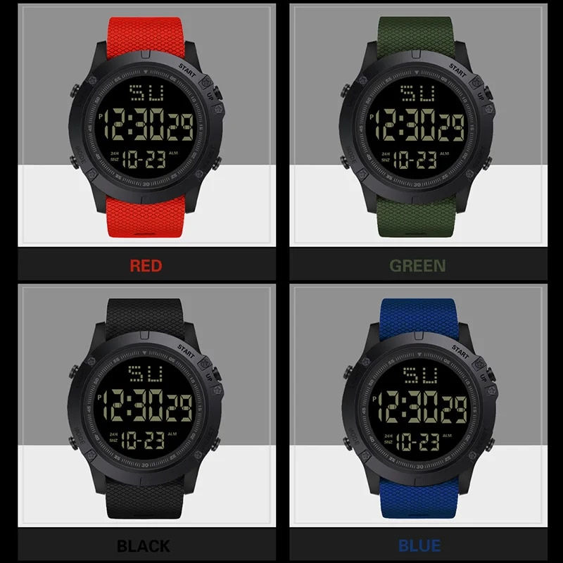 섬네일: YIKAZE Men's Sports Digital Watches Big Dial Multifunctional Waterproof Militar