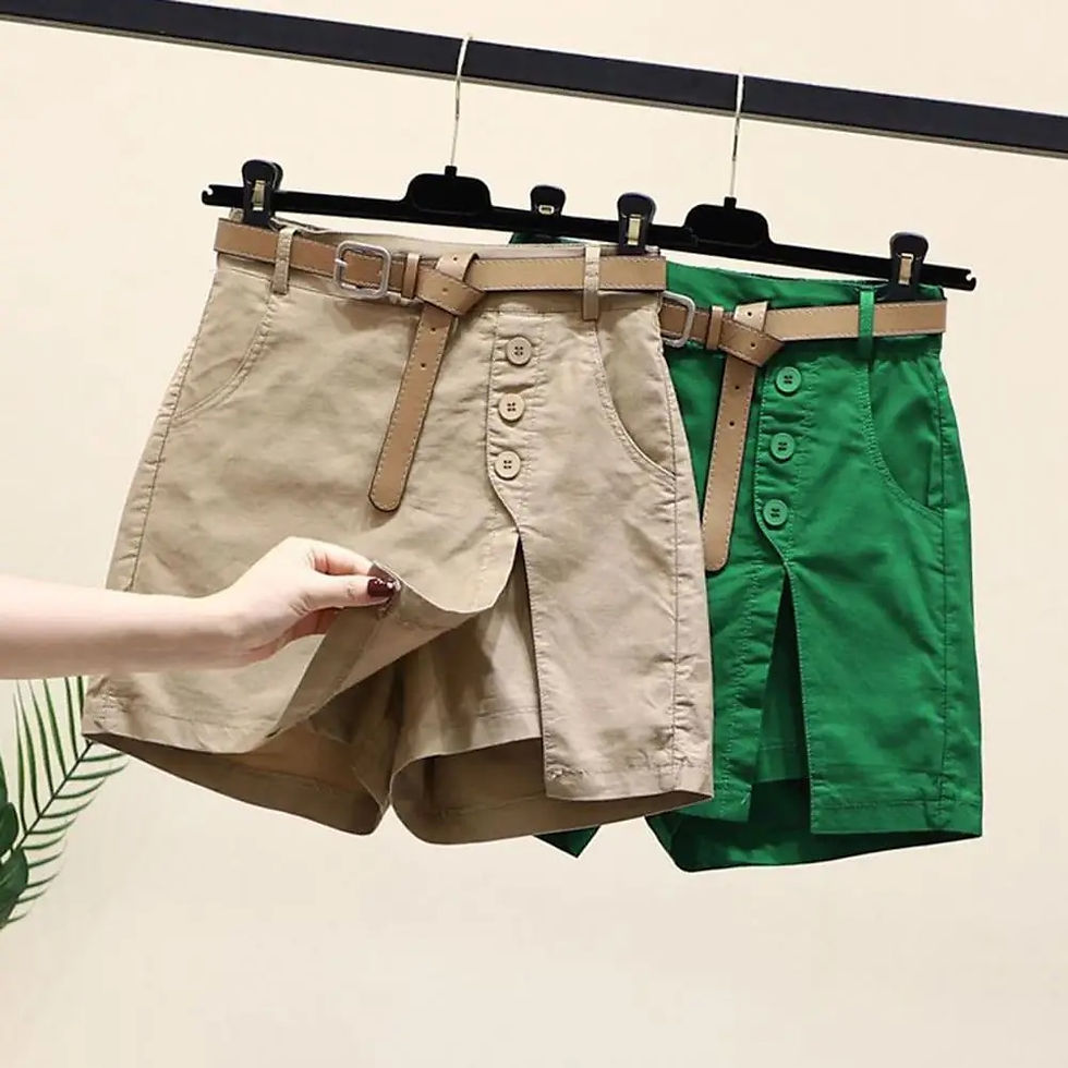 Thumbnail: Summer Skirt Shorts High Waist Women's Skirt Shorts with Side Split Pockets Abo