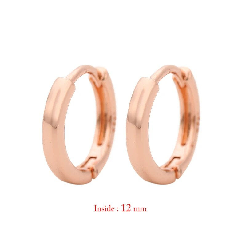 Thumbnail: 1Pair Single Minimal Gold Color Tiny Cartilage Hoop Earrings Stainless Steel Tr