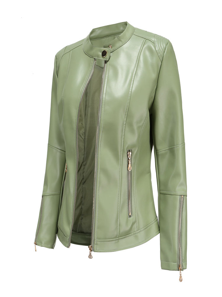 Thumbnail: New Fashion Women's Leather Jacket Autumn Winter PU Leathers Short Coat Casual 