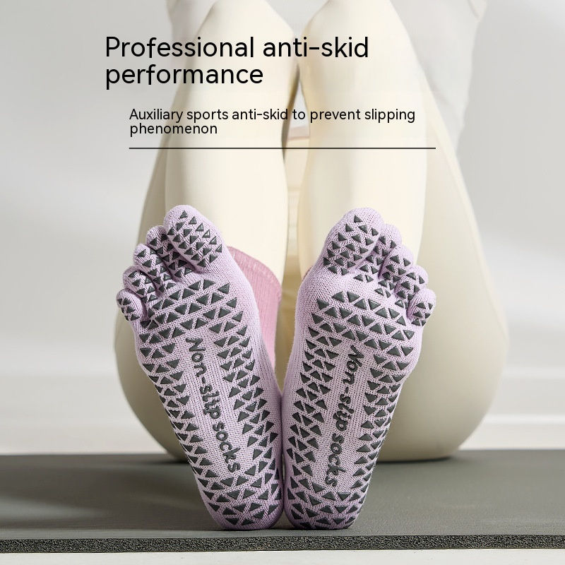 Thumbnail: Tie-dyed Mid-calf Yoga Socks For Autumn And Winter Non-slip