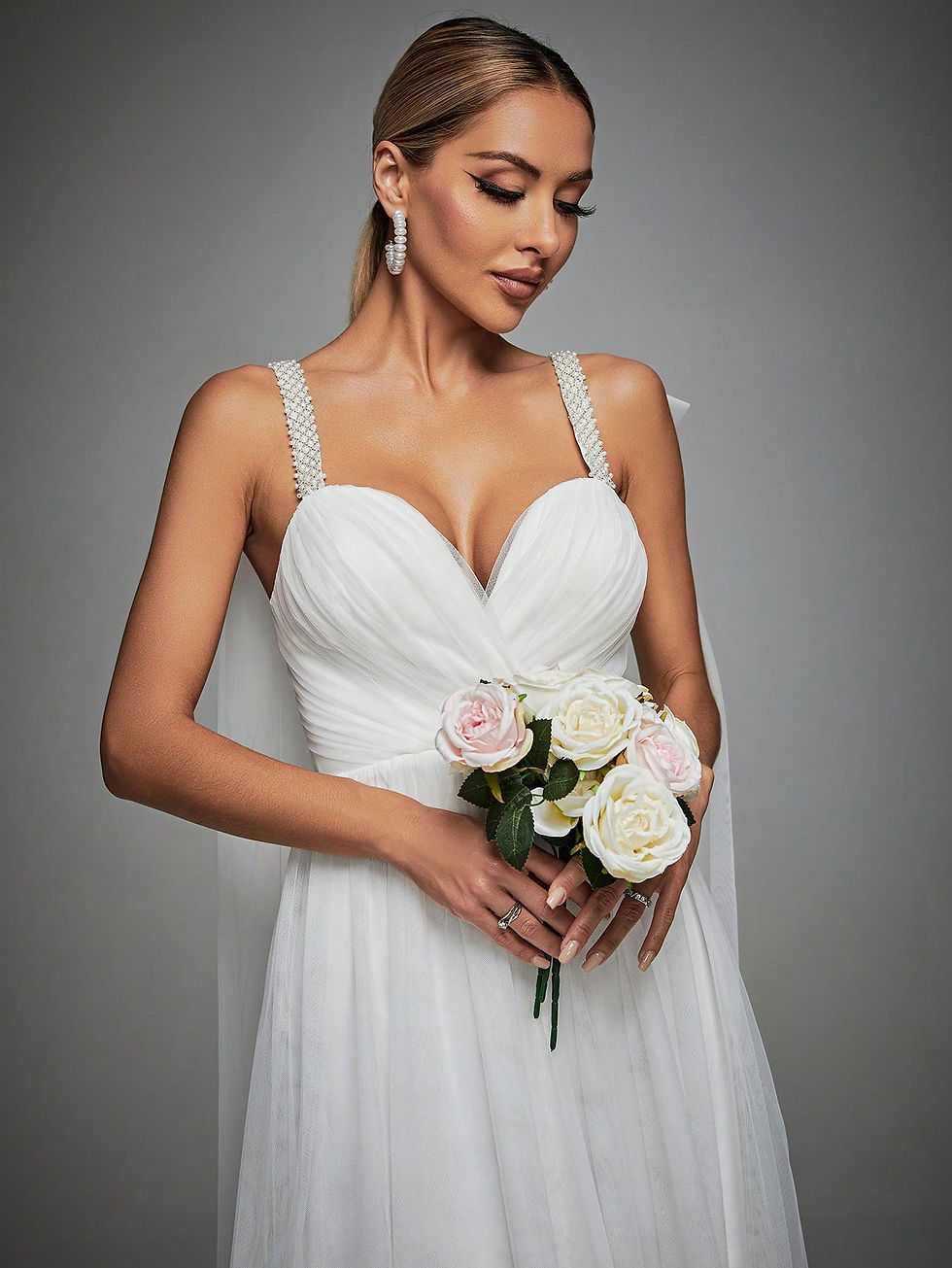 Thumbnail: Contrast Mesh Wedding Dress
