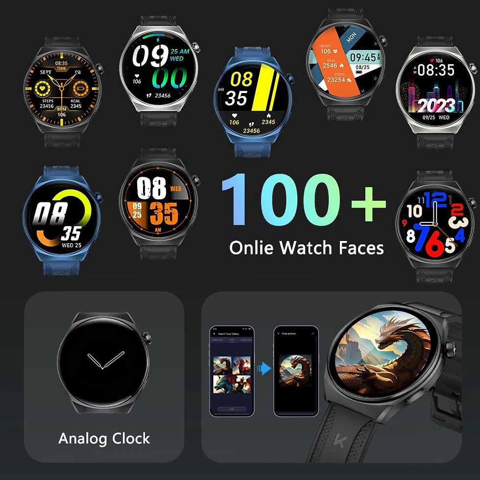 Thumbnail: KUMI GW6 1.43" AMOLED screen Bluetooth call IP68 Waterproof NFC 100+ Sport Hear