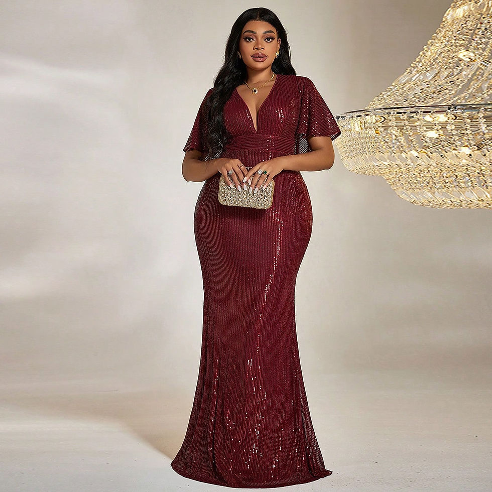 Thumbnail: TOLEEN Women Plus Size Maxi Dresses Wedding guests Spring/Summer long sleeve se