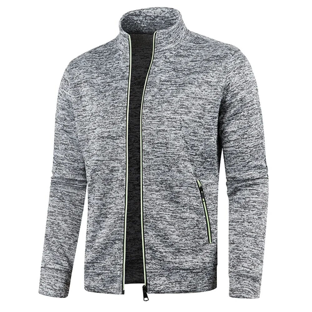 Men Zipper Jackets Standing Collar Sweatshirt Outdoor Streetwear Casual Coat Lo
