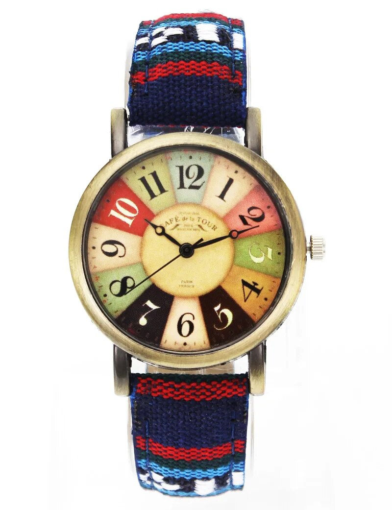 ภาพขนาดย่อ: Popular Movie Pattern Retro Watches Unisex Men Women Military Camouflage Belt D