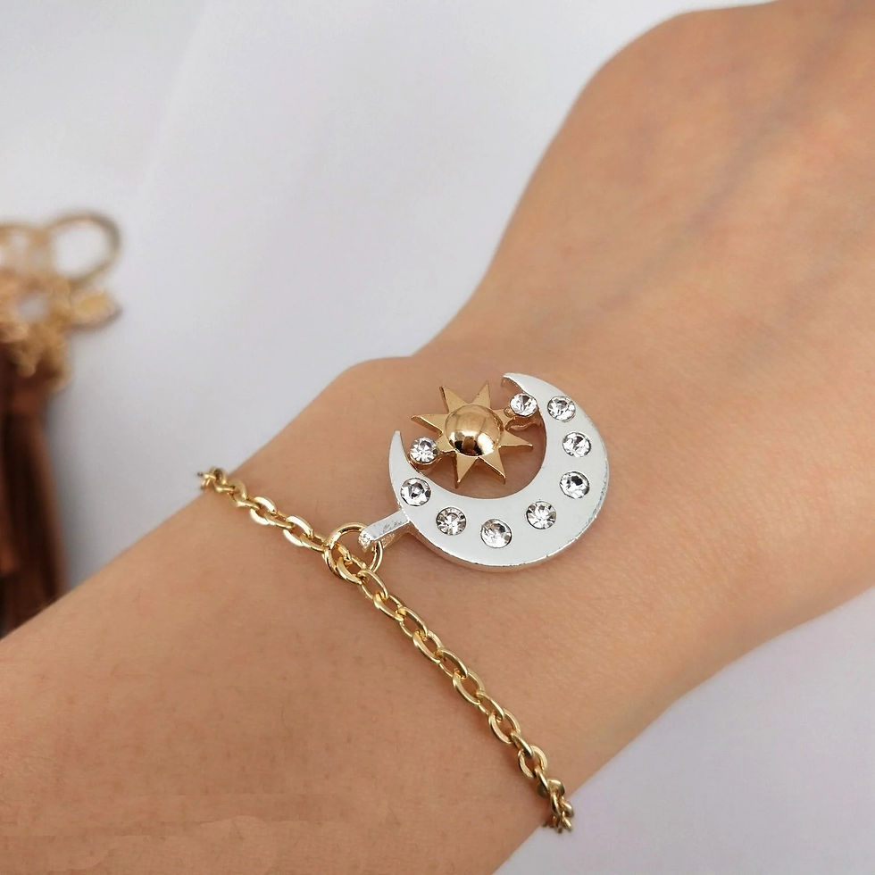 Miniatura: hzew new Pair Of Celestial gold Sun And silver color Moon bracelet Best Friends