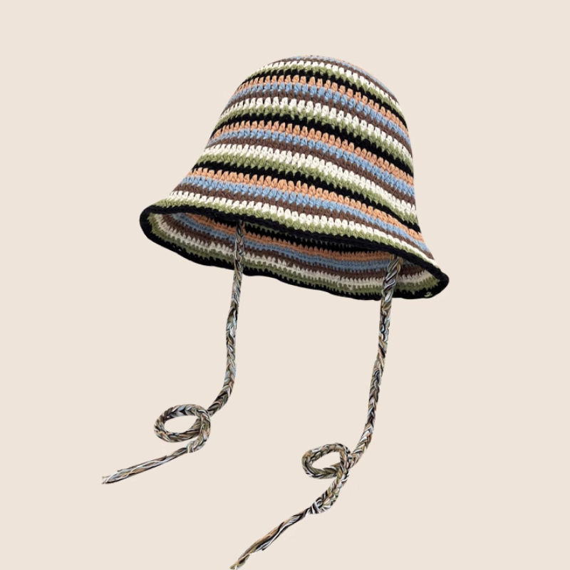 Miniatura: 2023 Autumn New Crochet Korean Handmade Bucket Hat Women Weaving Knitted Hat Y2