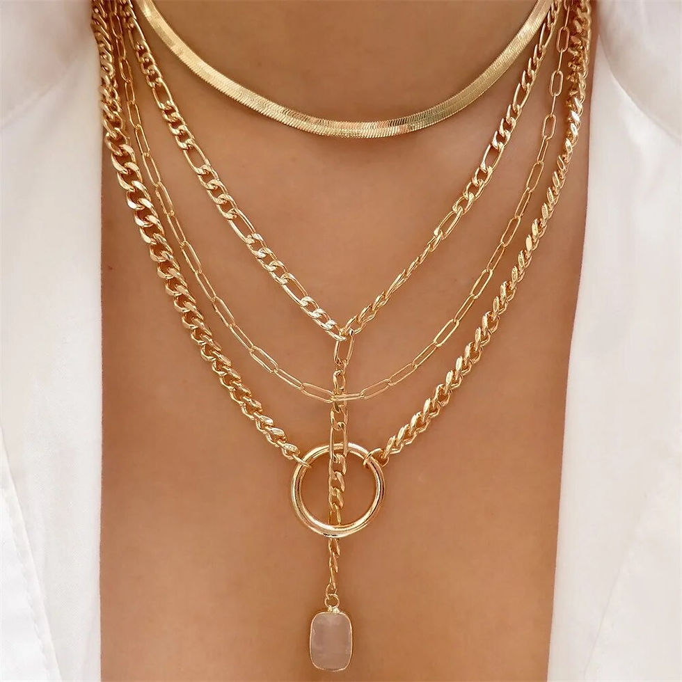 Thumbnail: New Punk Gold Color Thick Geometric Chain Jesus Mary Portrait Coin Pendant Neck