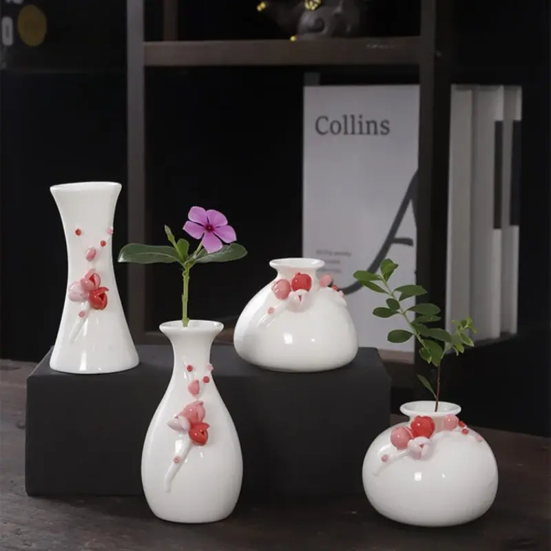 New Chinese Style Creative Handmade Ceramic Plum Blossom Vase Tabletop Decorati