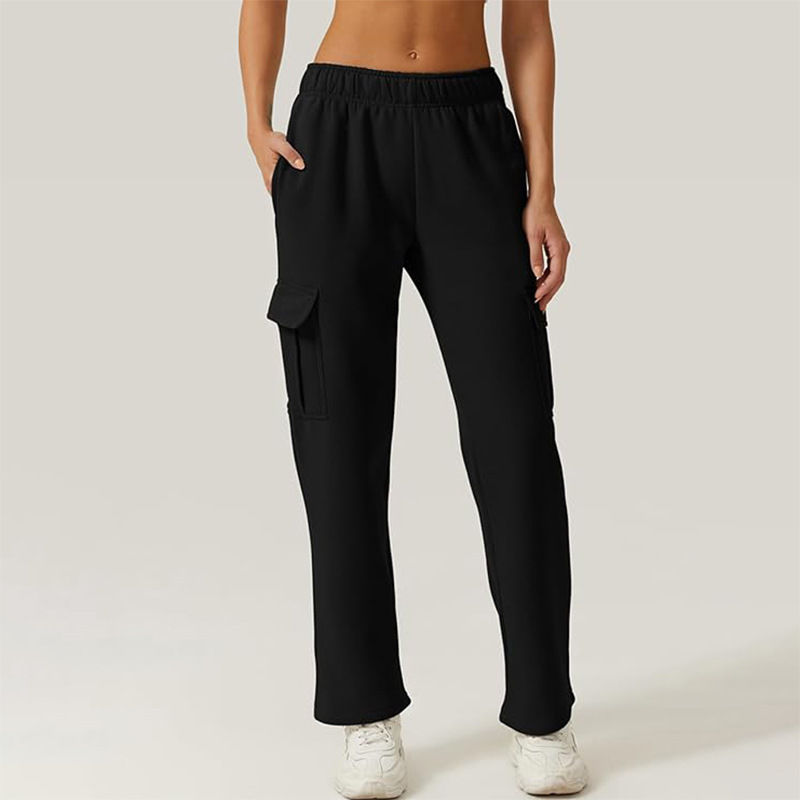 Thumbnail: Pocket High Waist Elastic Jogging Trousers