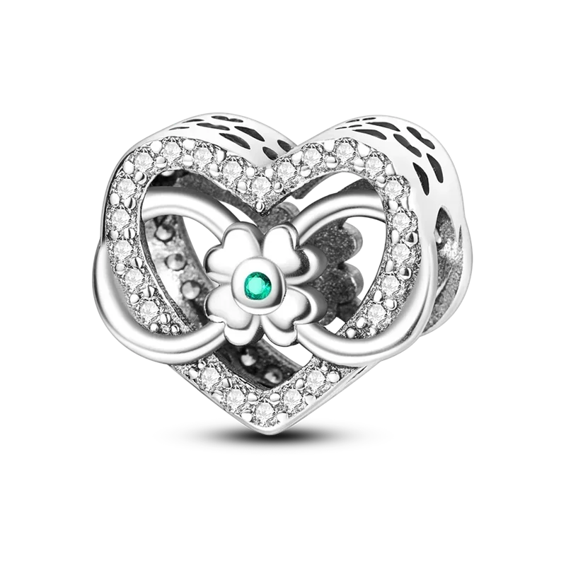 Minijatura: 2022 New 925 Sterling SilverGreen Series Four-leaved Series Beads Charm Pendant