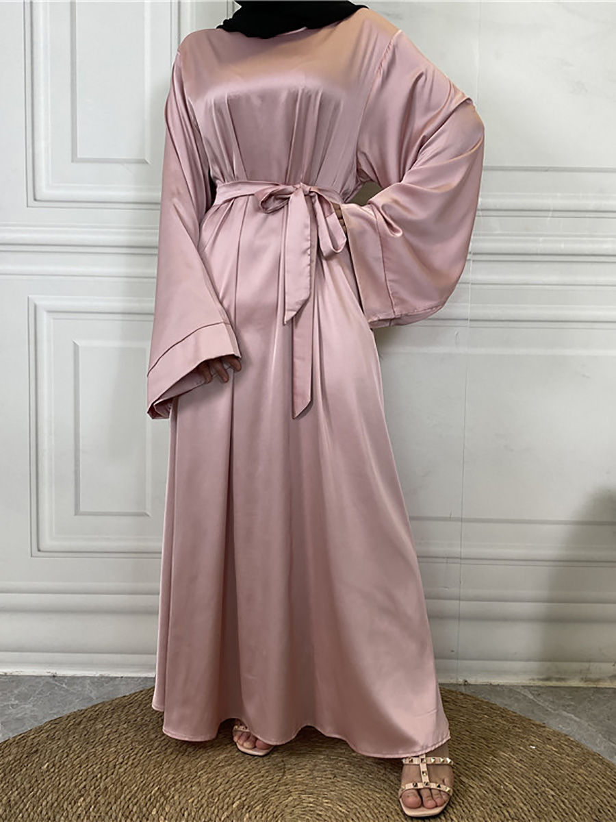 Miniatura: Chaomeng Ramadan Abaya Femme Musulmane Satin Hijab Dress Turkey Kaftan Caftan M