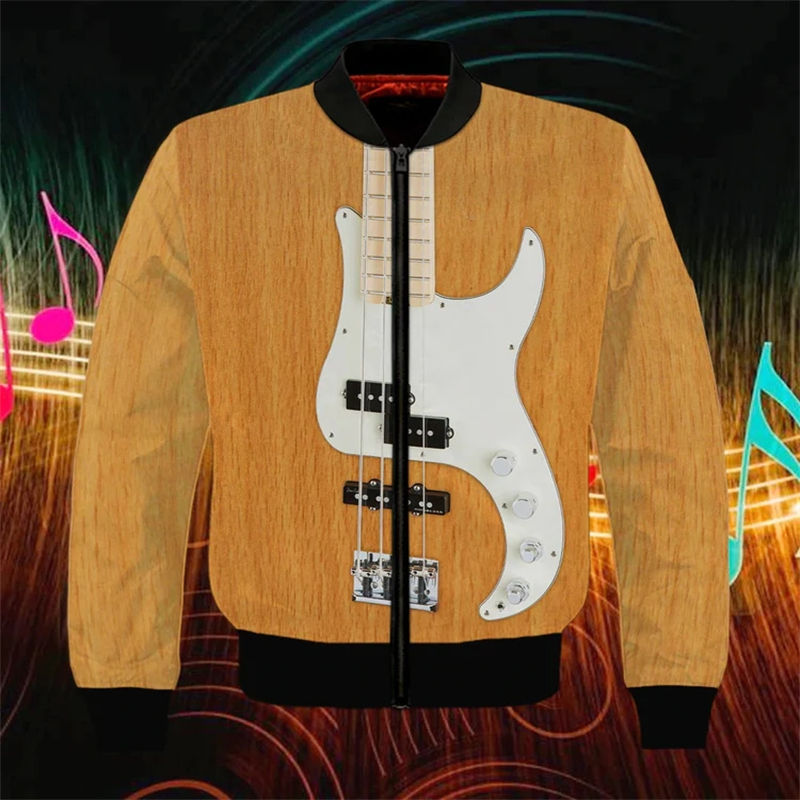 Thumbnail: Guitar 3D Print Hoodie For Men Long Sleeve Pullovers Musical Instrument Pattern