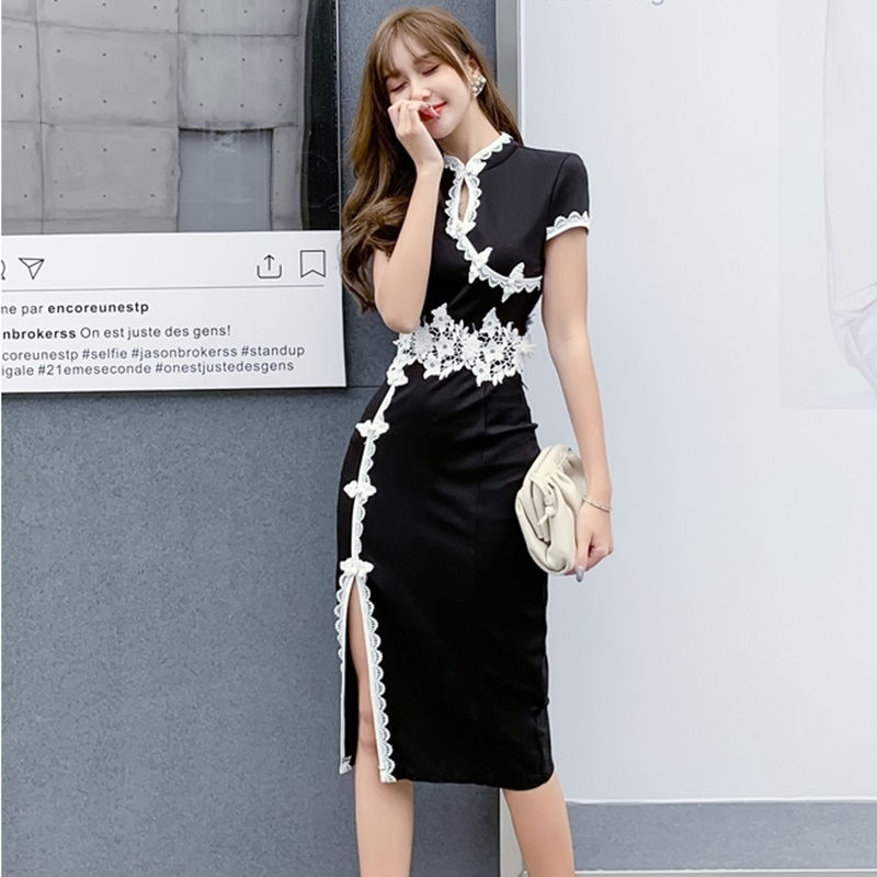 Thumbnail: Cheongsam Sexy Oriental Dress Midi Elegant Chinese Dresses Summer 2020 Japanese