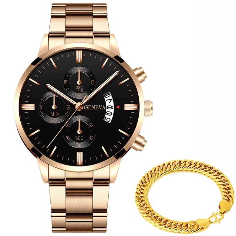 Thumbnail: reloj hombre Fashion Men Stainless Steel Watch Luxury Calendar Quartz Wrist Wat