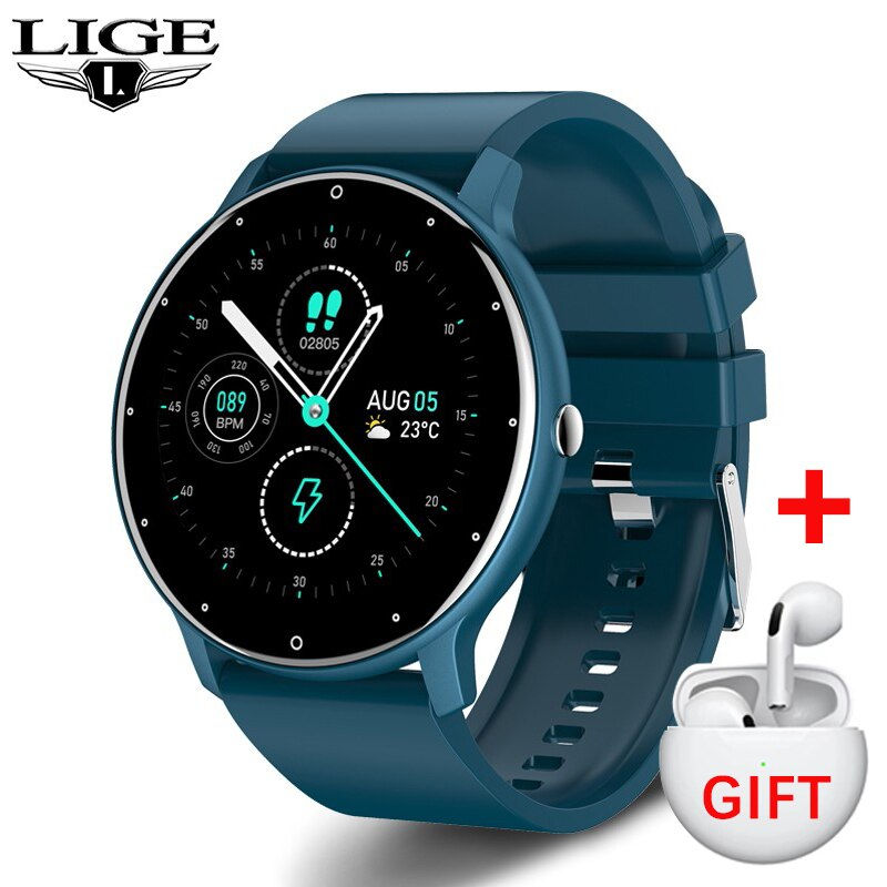 Miniatura: LIGE 2024 New Men Smart Watch Real-time Activity Tracker Heart Rate Monitor Spo