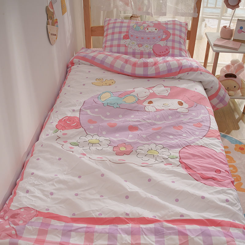 Thumbnail: Sanrio Hello Kitty Kuromi Cinnamoroll Bedding Set Four Piece Bedding Double Pil