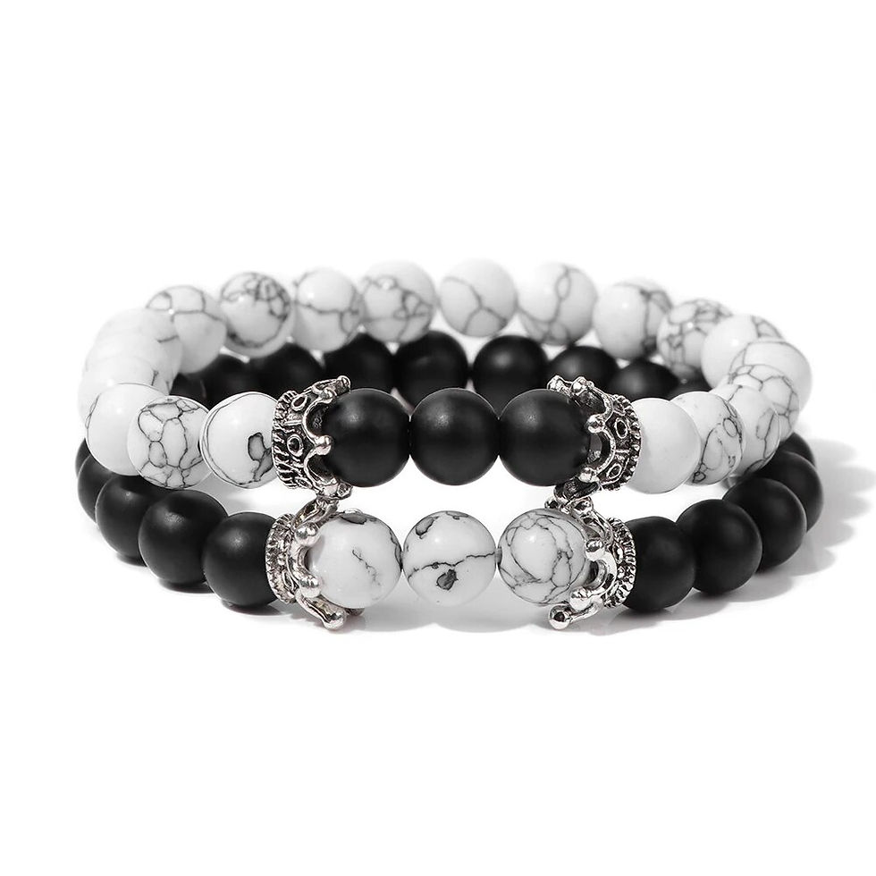 Miniatura: Fashion Natural Stone Beads Men Bracelet Multilayer Black Lava Onyx Beads Charm