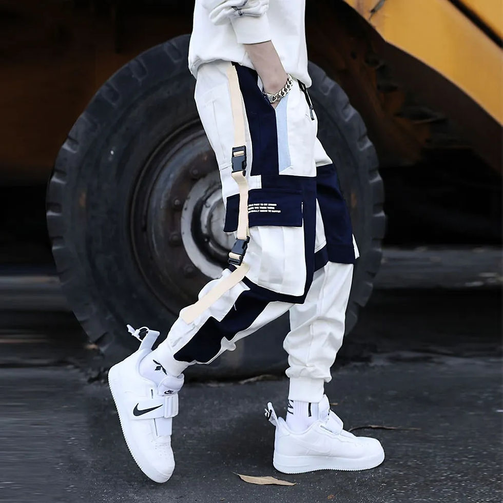 Thumbnail: New Streetwear Men's Multi Pockets Cargo Harem Pants Hip Hop Casual Male Track