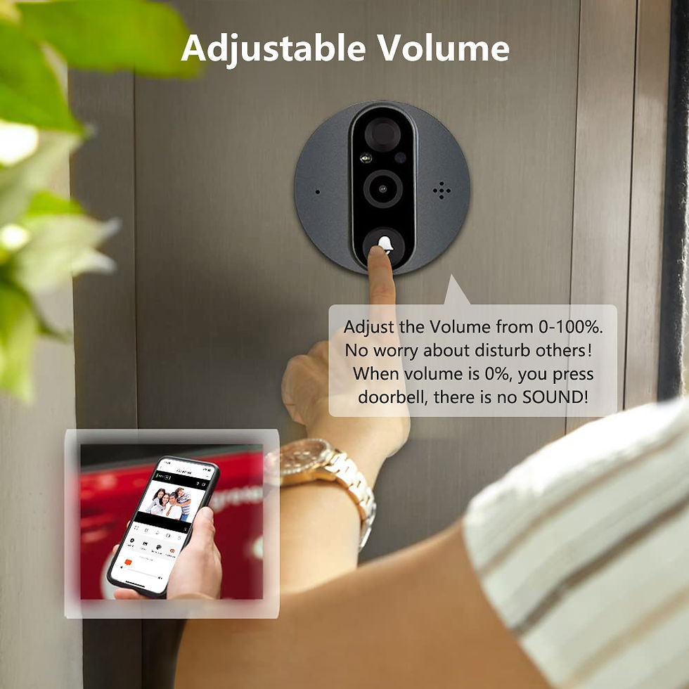 Miniatura: 3MP WiFi Smart Tuya Peephole 5000mAh Doorbell Door Eye Camera Infrared Alexa Go