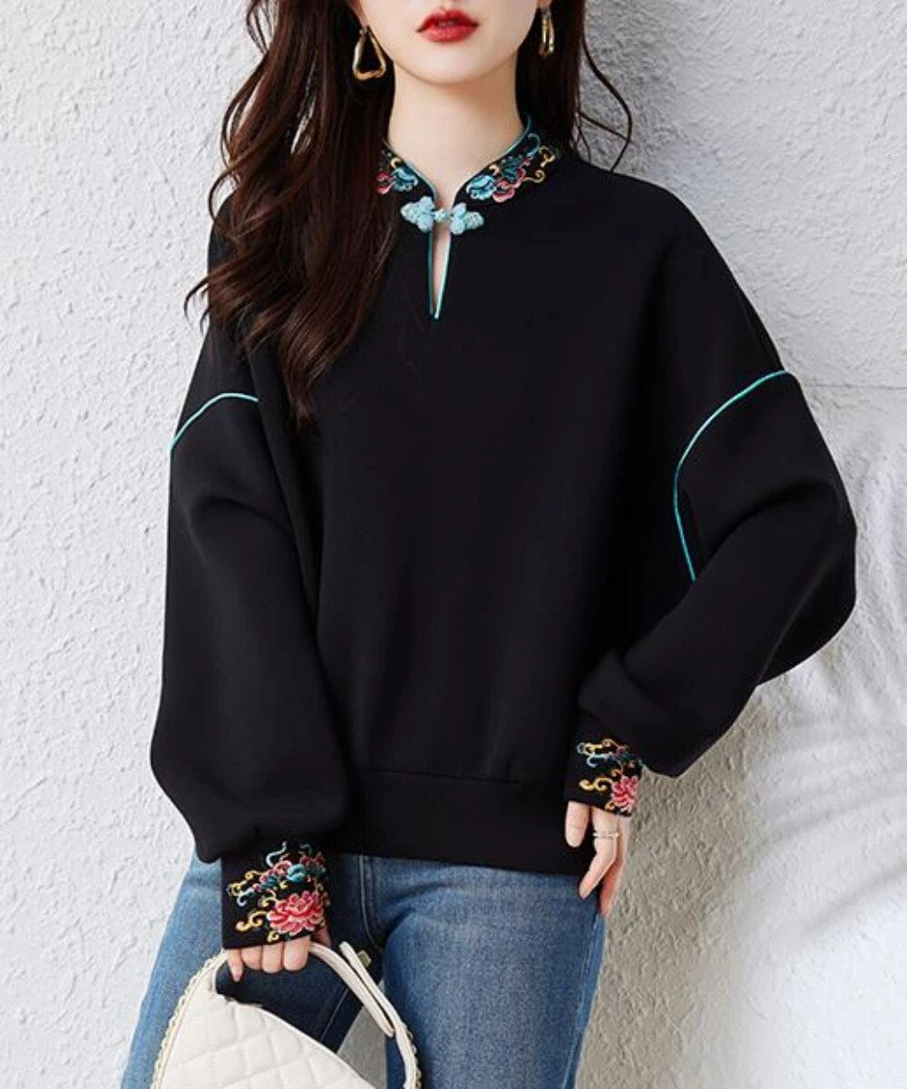Chinese style Sweatshirts women's Hoodies Fashion pullovers Spring Autumn casua
