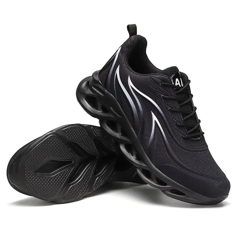 Miniaturbild: Fashion Running Shoes Men Flame Printed Sneakers Knit Athletic Sports Blade Cus
