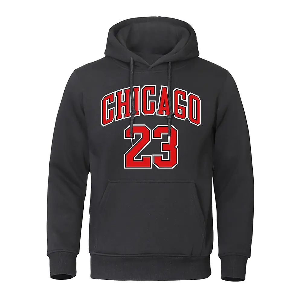 Thumbnail: Chicago 23 Jersey Letter Number Pattern Hoodie Men Fashion Hip Hop Pullover Hoo