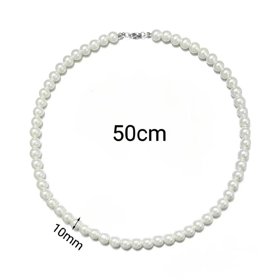 Thumbnail: High-End Simple Alloy Beads Pearl Necklace Man Choker Jewelry for Woman Accesso