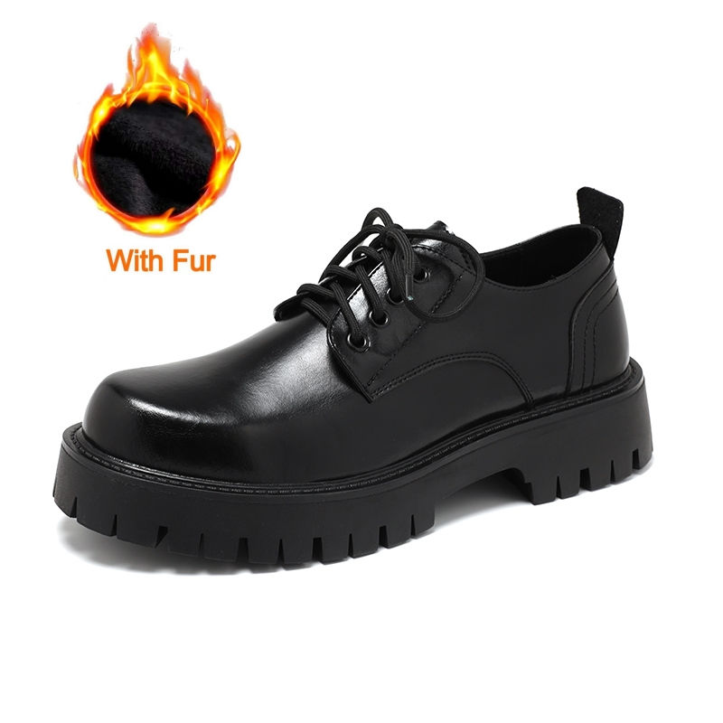 Thumbnail: Luxury Italian Style Men Casual Leather Shoes Antiskid Lace-Up Oxford Shoes Fas