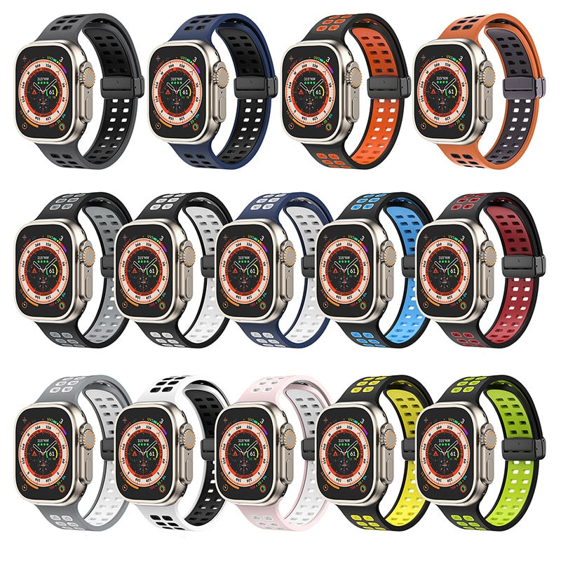 Μικρογραφία: Magnetic D Folding Band For Apple watch series 8 ultra 49mm 45mm 41mm Watchband